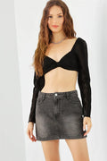 Lace Long Sleeve Crop Top