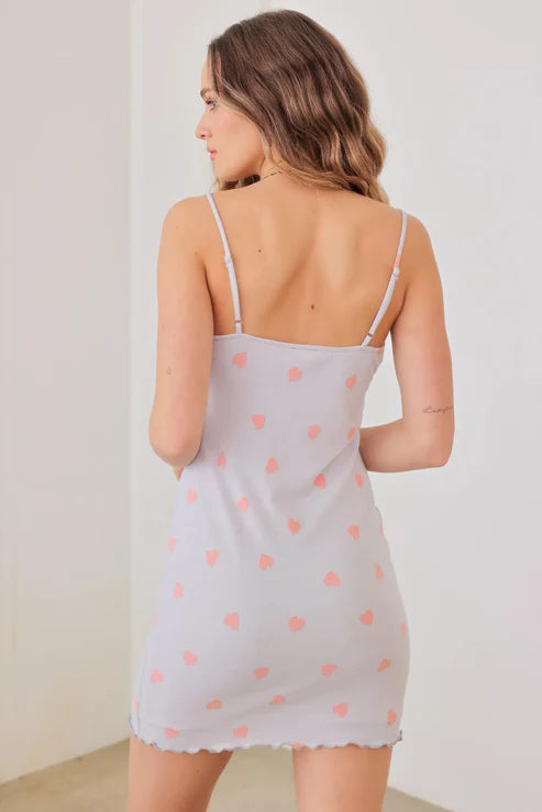 Heart Print Mini Dress