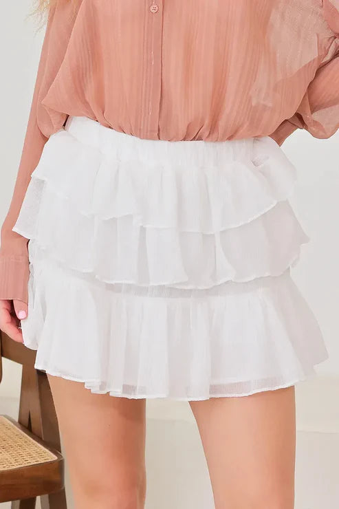 Ruffle Tiered Waves Mini Skorts